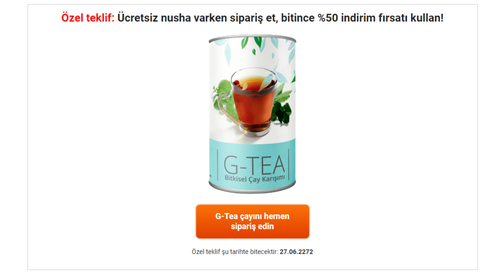 G-Tea Fiyat