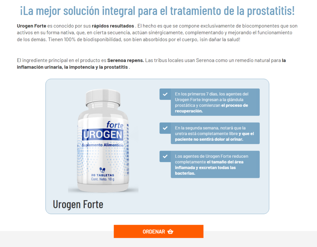 Urogen Forte Ingredientes