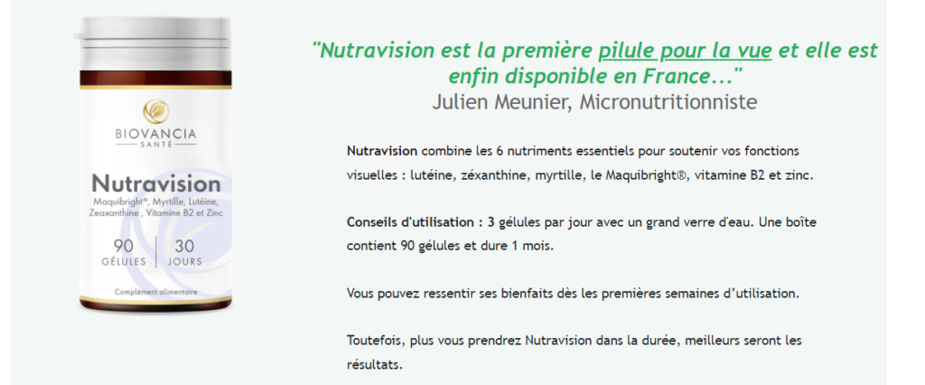 Nutravision IngrÃ©dients