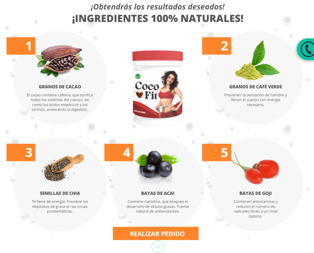 Coco fit Ingredientes