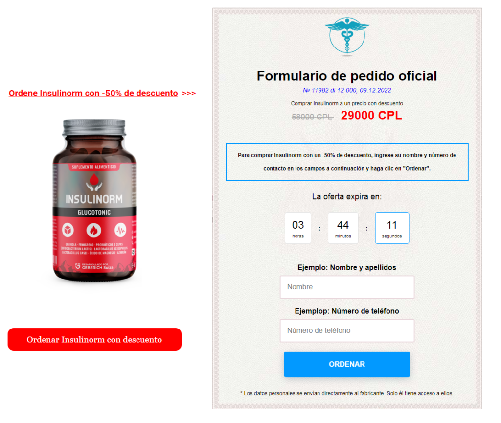 Insulinorm cÃ¡psula