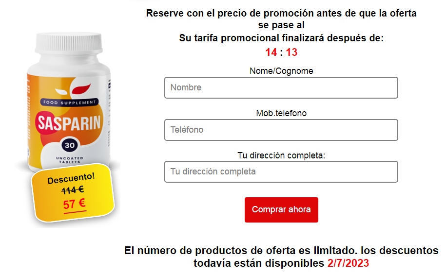 Sasparin Precio