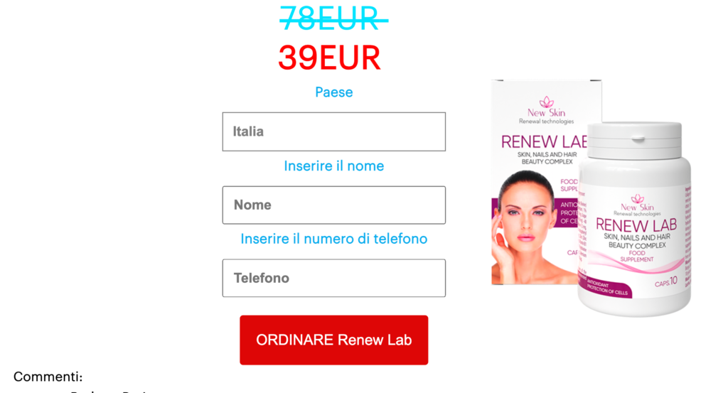 Renew Lab Prezzo