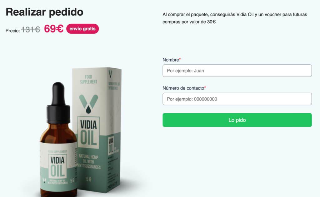 Vidia Oil Precio